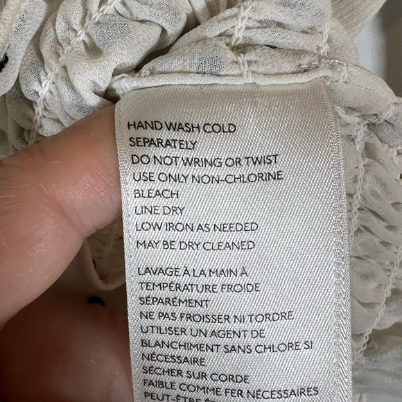 Anthropologie | Lucia Smocked | Off The Shoulder | Blouse | Black/White |‎ Small - Picture 8 of 9